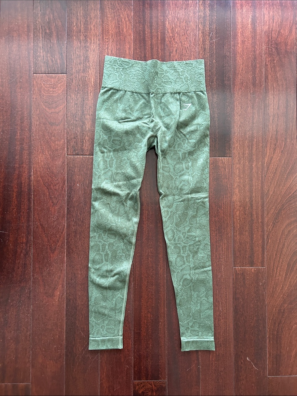Gymshark Olive Green Snake-Print High-Waist Leggings